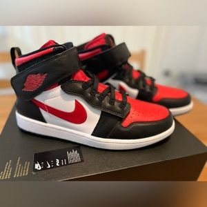 Air Jordan 1 Hi Flyease Black/White- Fire Red  CQ3835-061 US Men Size 10.5